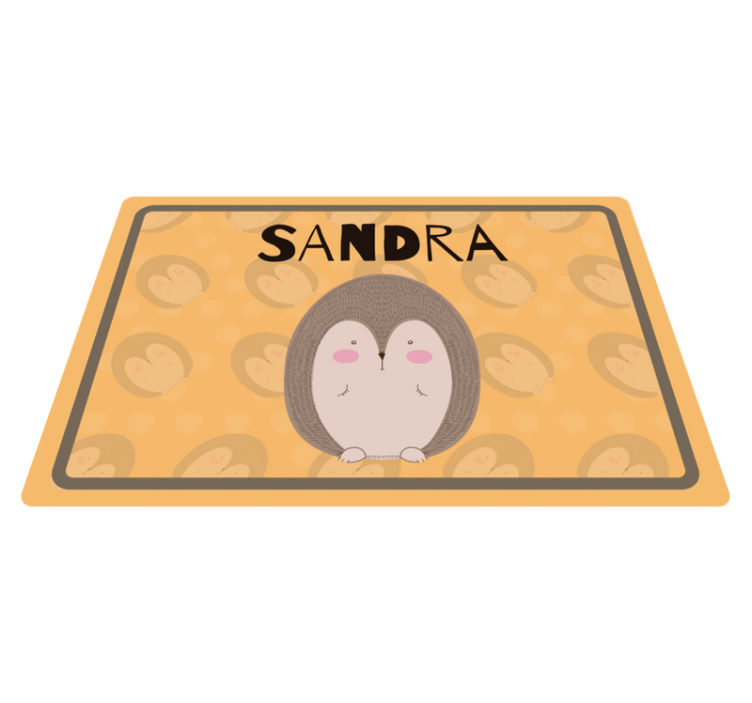 고슴도치 플레이스 매트 이름으로 그린 고슴도치 - TenStickers