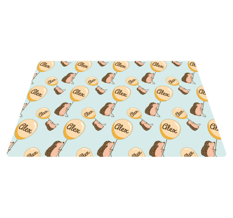 어린 이용 식탁보 고슴도치와 이름이 있는 풍선 - TenStickers