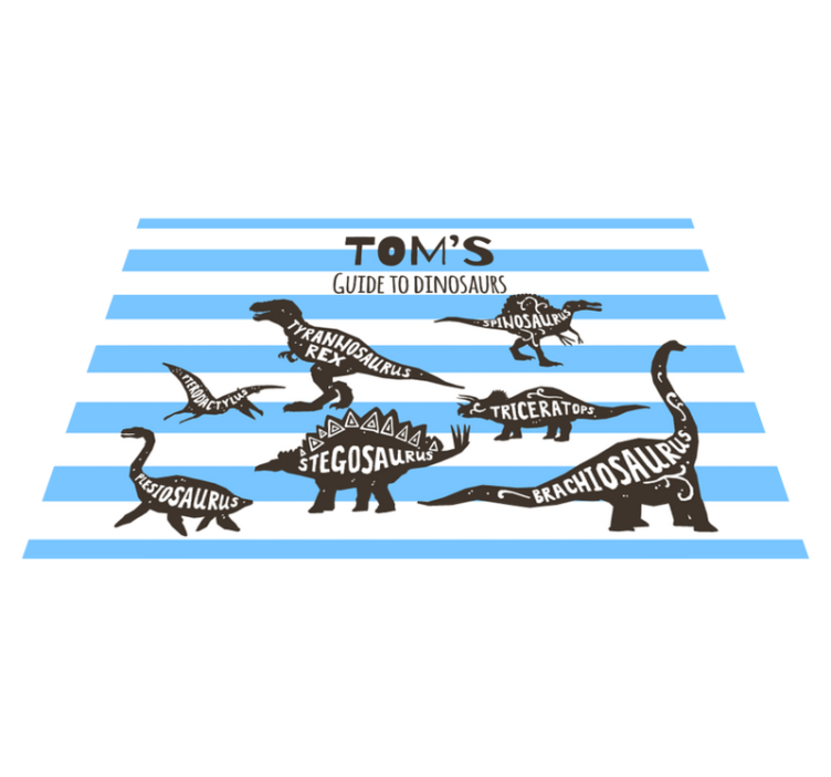 이름 맞춤 플레이스 매트를 가진 공룡 - TenStickers