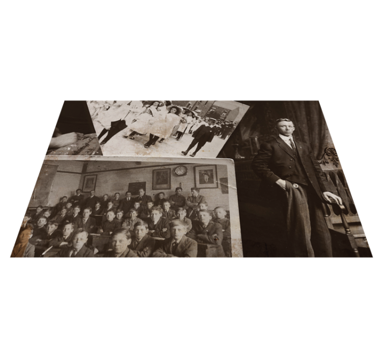 식탁보 수입 빈티지 사진 콜라주 - TenStickers