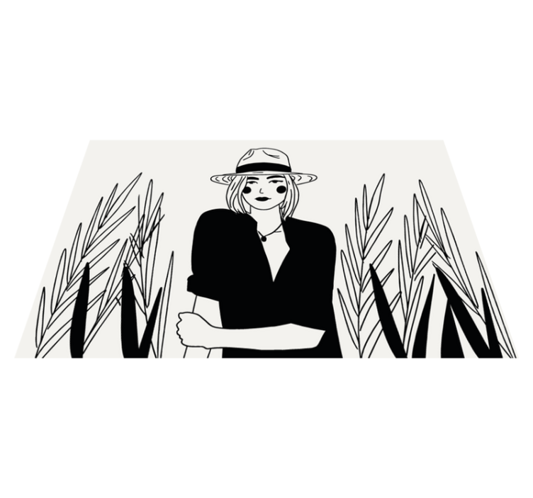 벽난로 카프리초소 스타일리시 여성 일러스트 - TenStickers