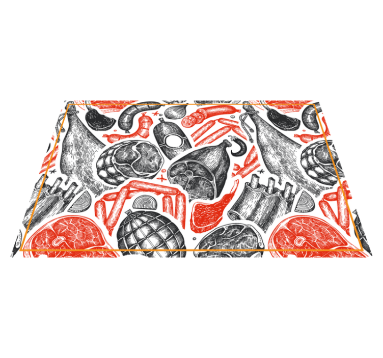 벽난로 카프리초소 음식 일러스트 패턴 - TenStickers