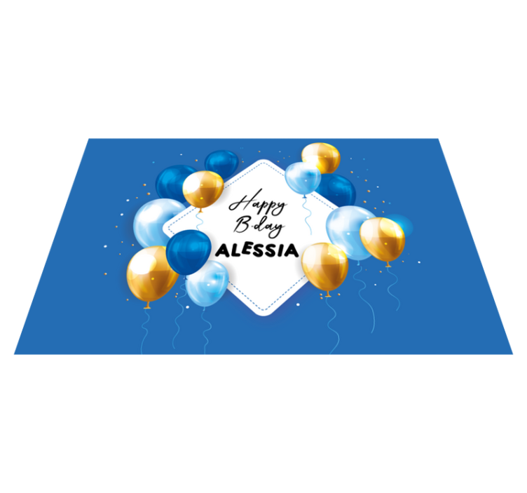 풍선 및 종이 파티 이름 플레이스 매트 - TenStickers