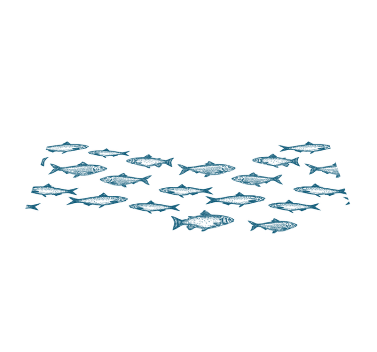 벽난로 카프리초소 수영하는 물고기 패턴 - TenStickers