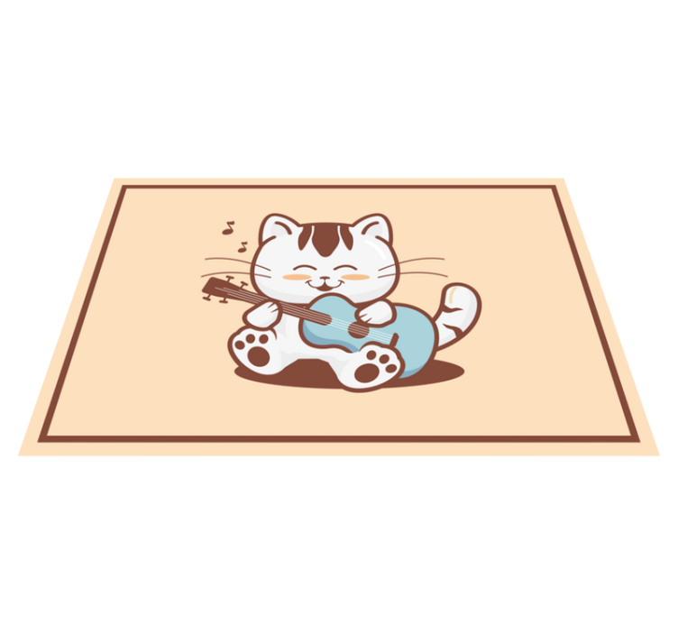 어린 이용 식탁보 음악 고양이 캐릭터 - TenStickers