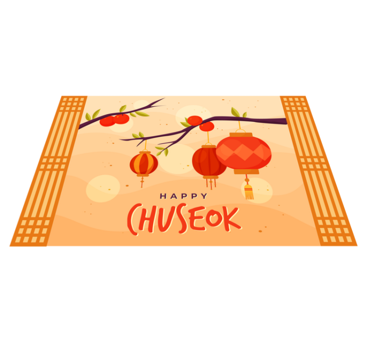 행복한 추석 사과 인용 플레이스 매트 - TenStickers