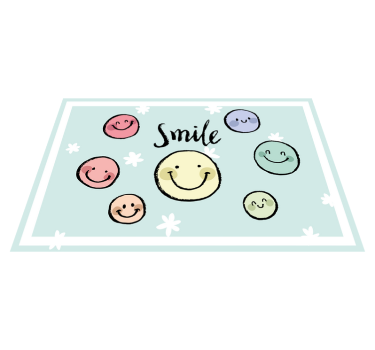 크레용 색 미소 이모티콘 플레이스 매트 - TenStickers