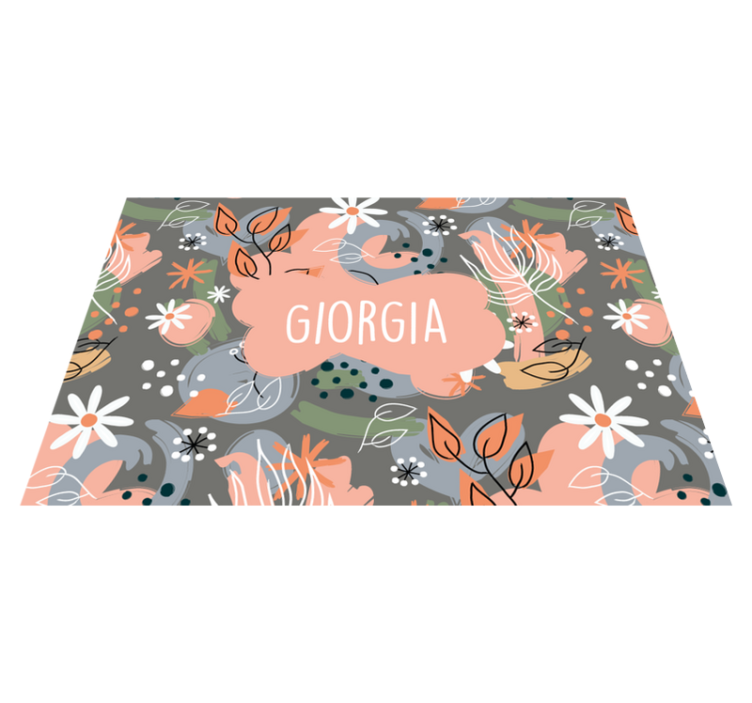 꽃 화려한 디자인 개인화 된 플레이스 매트 - TenStickers