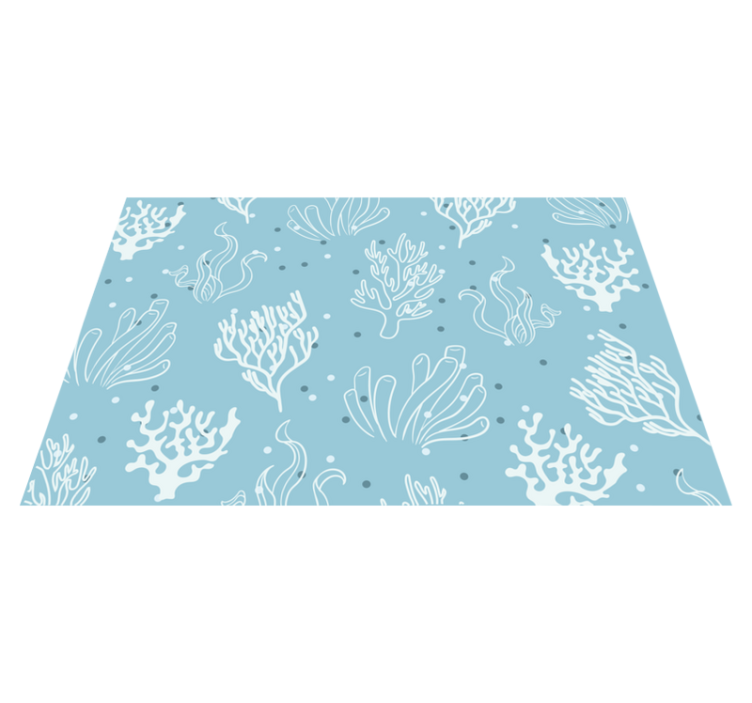 손으로 그린 산호 패턴 비닐 플레이스 매트 - TenStickers