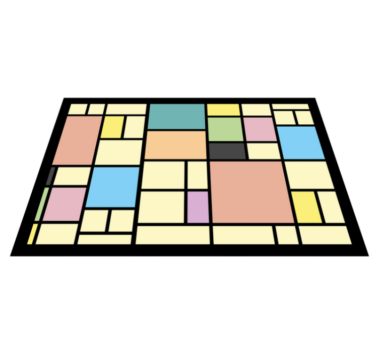 현대식 식탁보 기하학적 추상 패턴 - TenStickers