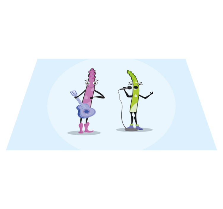 어린 이용 식탁보 음악 채소 캐릭터 - TenStickers