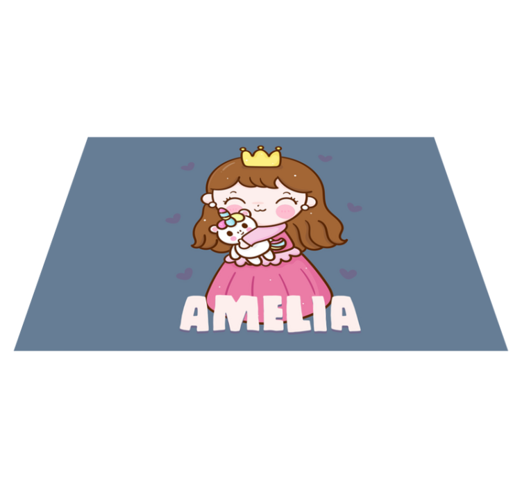 어린 이용 식탁보 귀여운 공주와 유니콘 - TenStickers