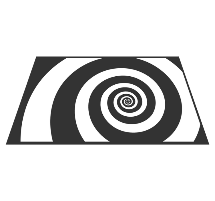 흑백 최면 원형 비닐 플레이스매트 - TenStickers