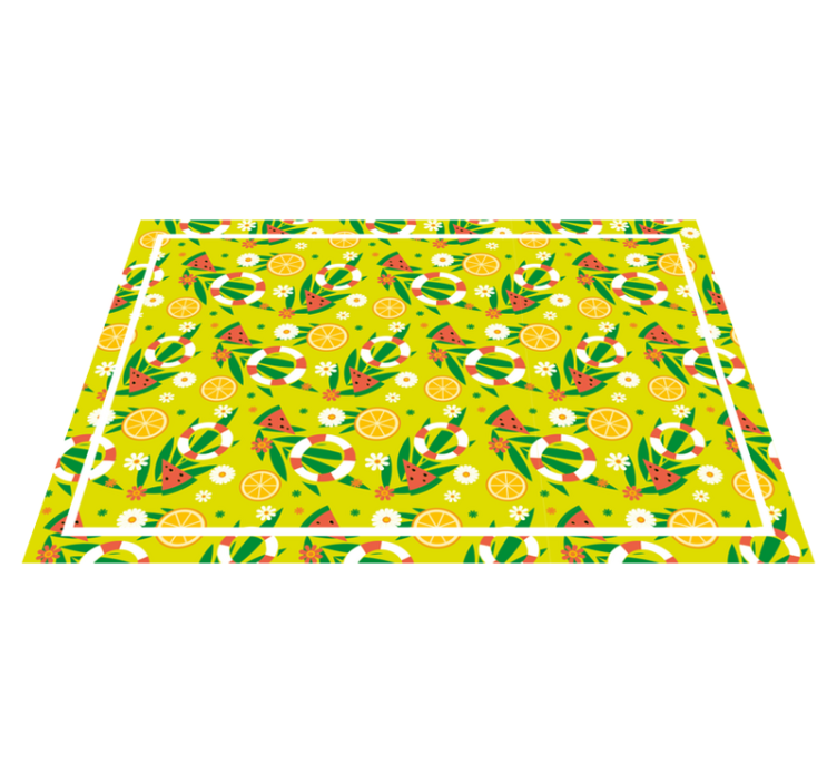 평평한 여름 아이템 패턴 비닐 플레이스매트 - TenStickers