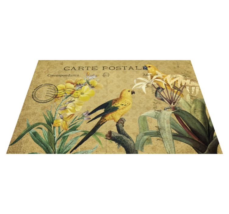 벽난로 카프리초소 빈티지 플로럴 엽서 - TenStickers