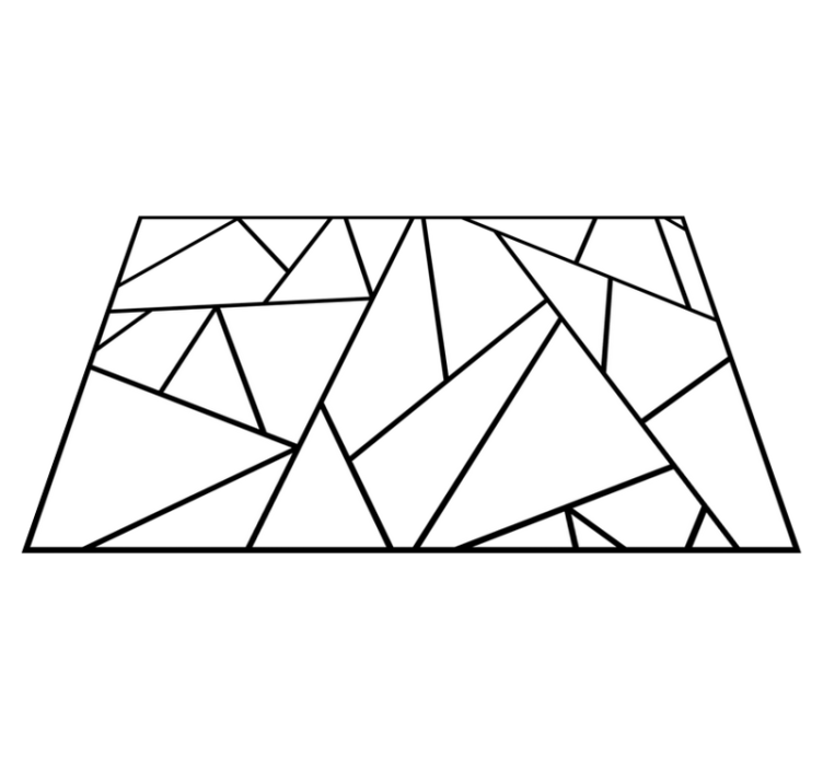 현대식 식탁보 기하학적 검은 선 - TenStickers