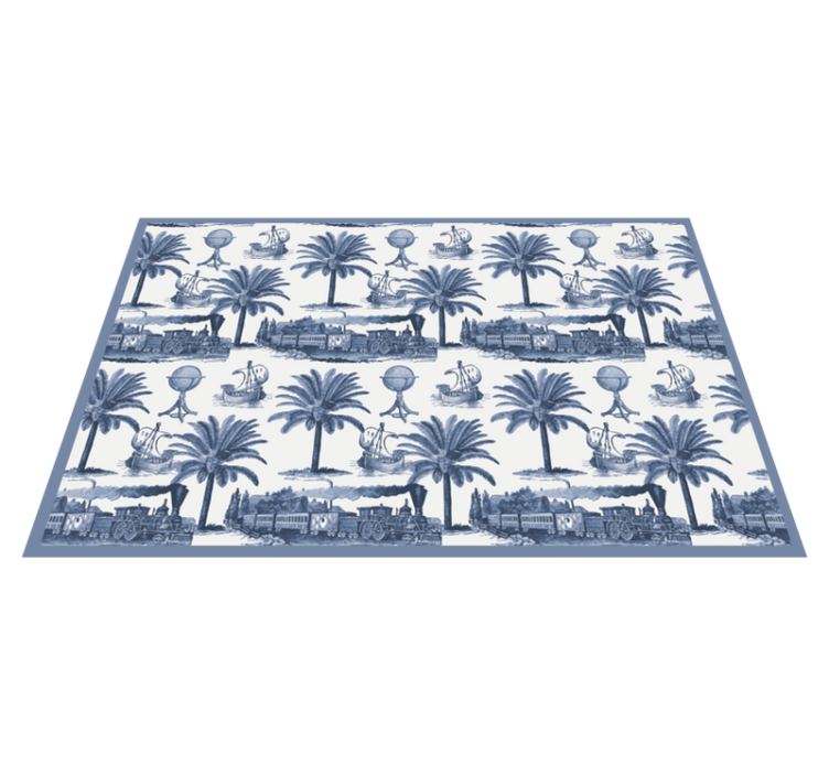 현대식 식탁보 - 향수를 불러일으키는 여행 풍경 - TenStickers