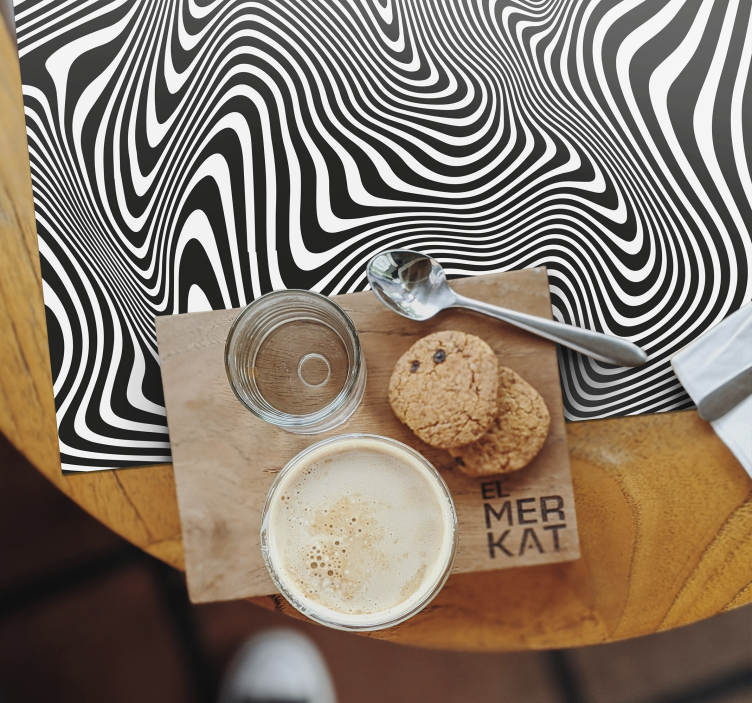 3d 효과 라인 얼룩말 플레이스 매트 - TenStickers