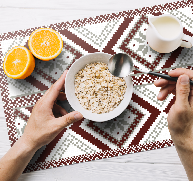 질감이 있는 식탁보 기하학적 질감 패턴 - TenStickers