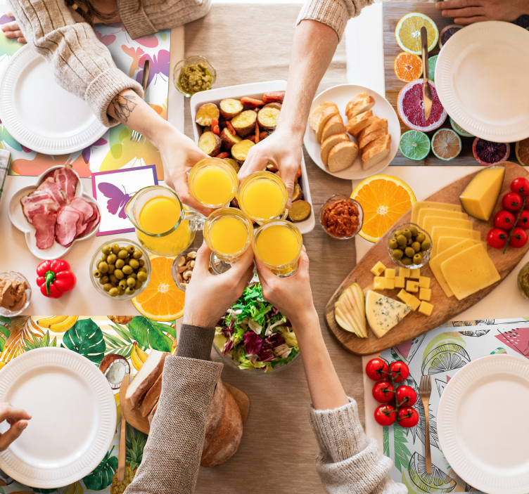 무지개 나비 플레이스 매트 - TenStickers