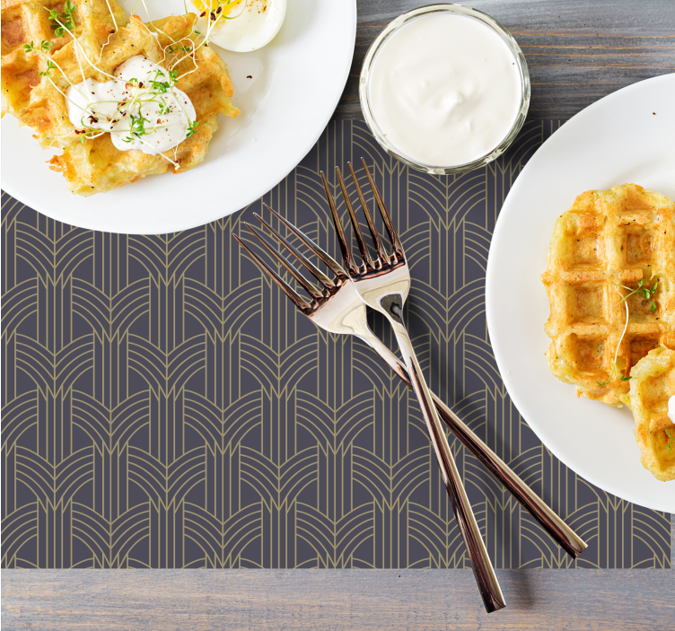 "아르데코" 스타일의 지오 패턴 우아한 플레이스매트 - TenStickers