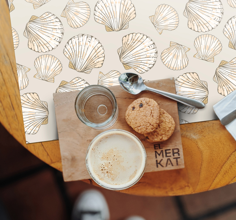 크고 작은 조개 플레이스 매트 - TenStickers