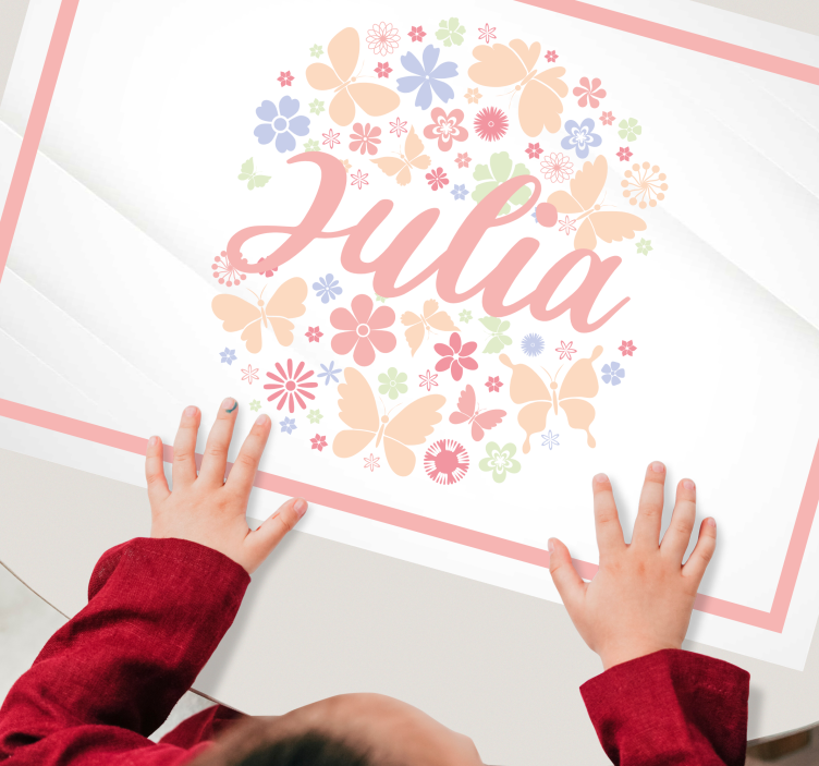 이름 플레이스매트가 있는 나비 원 - TenStickers