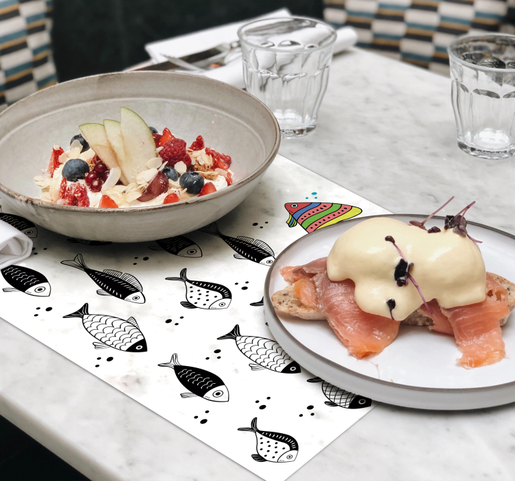 역류 물고기 플레이스 매트 - TenStickers