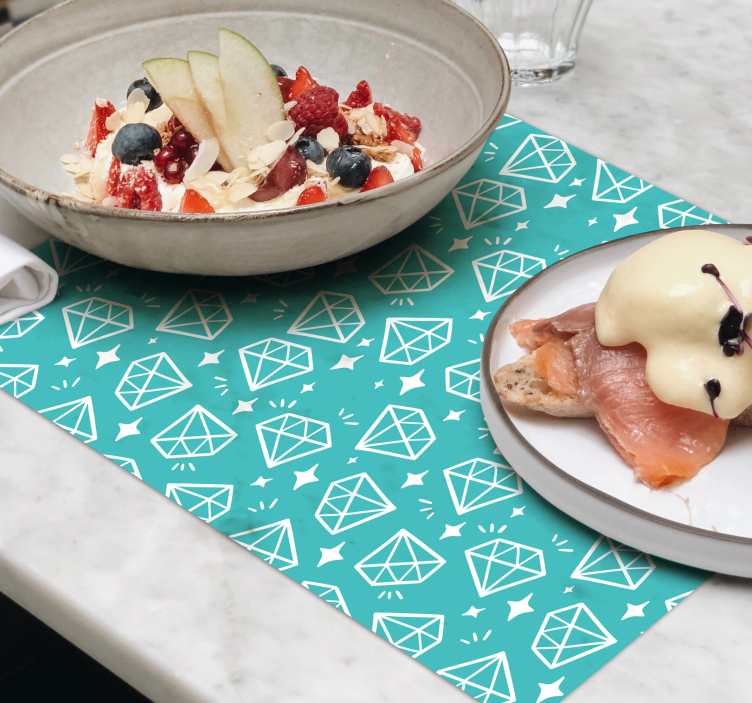 Torquoise 배경 placemats에 다이아몬드 - TenStickers