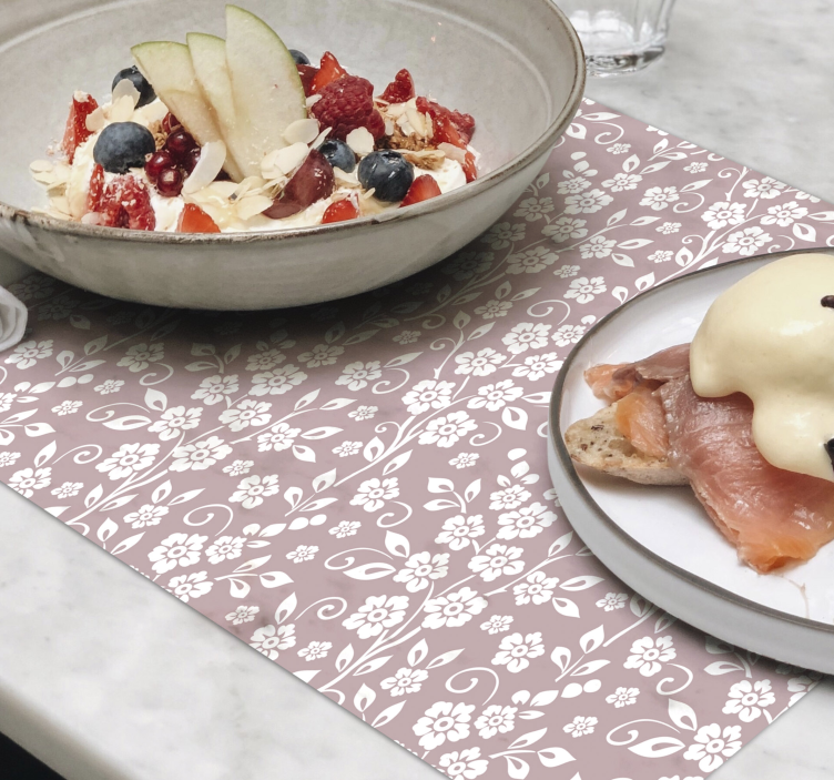 우아한 꽃 패턴 꽃 플레이스 매트 - TenStickers