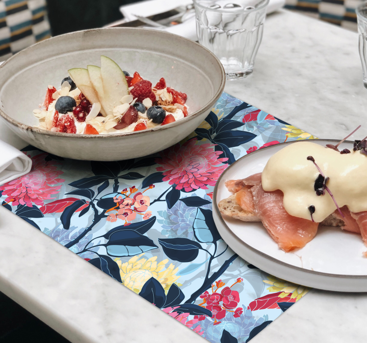 하늘 원래 플레이스 매트에 꽃 초원 - TenStickers