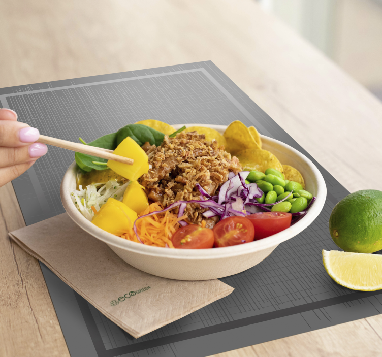 회색 줄무늬 우아한 플레이스 매트 - TenStickers