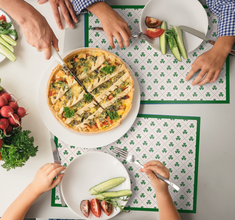 그린 빈티지 패턴 원래 플레이스 매트 - TenStickers