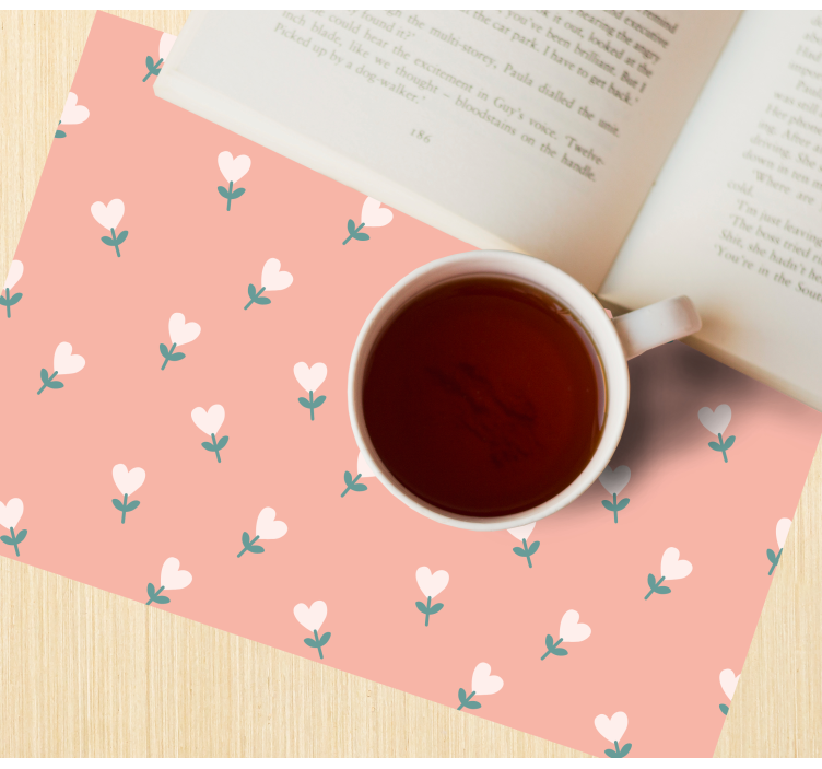 난로 모양의 꽃 패턴 현대 플레이스 매트 - TenStickers