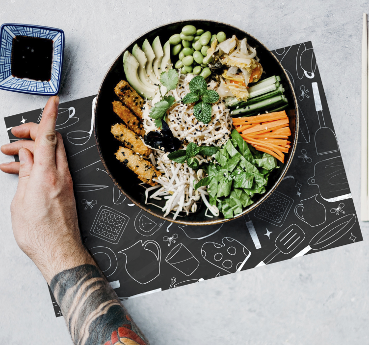 주방 도구 및 음식 식당 플레이스 매트 - TenStickers