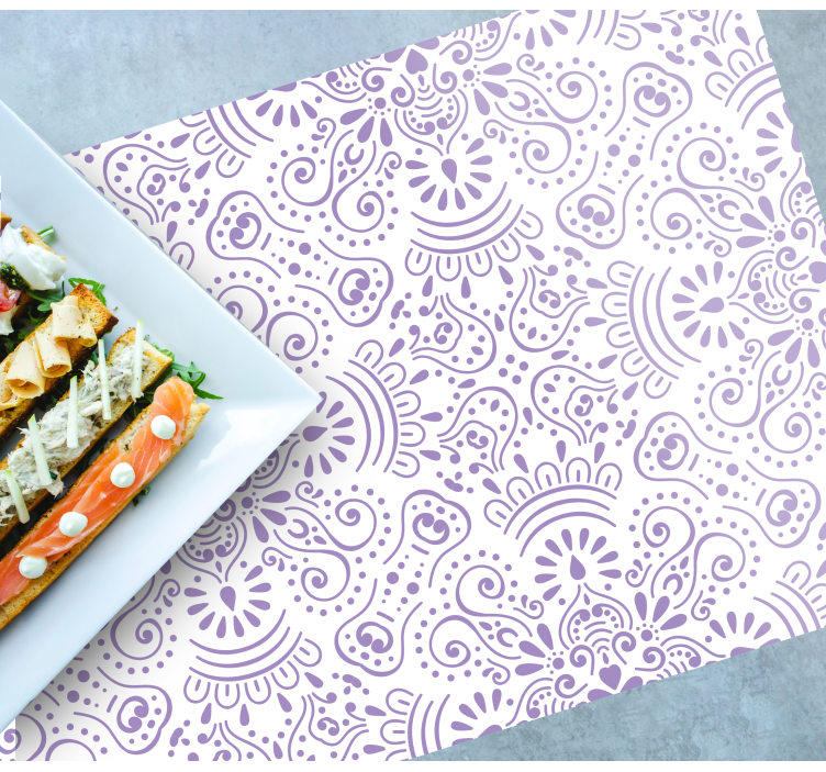 라벤더 만다라 패턴 우아한 플레이스매트 - TenStickers