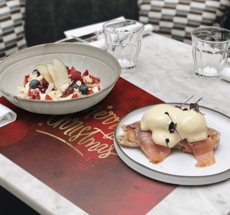 빨간 크리스마스 placemats에서 메리 크리스마스 - TenStickers