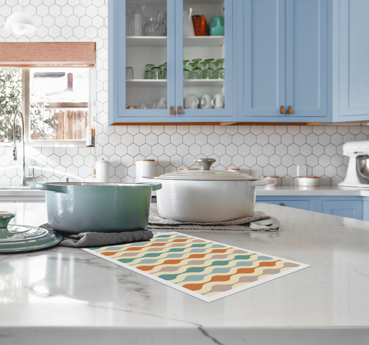 현대식 식탁보 물결 무늬 컬러 패턴 - TenStickers