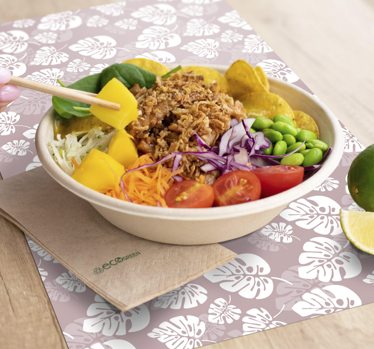 몬스 테라 식물 꽃 플레이스 매트 - TenStickers