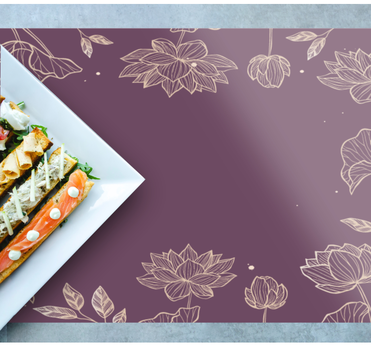 핑크 꽃 우아한 플레이스매트 - TenStickers