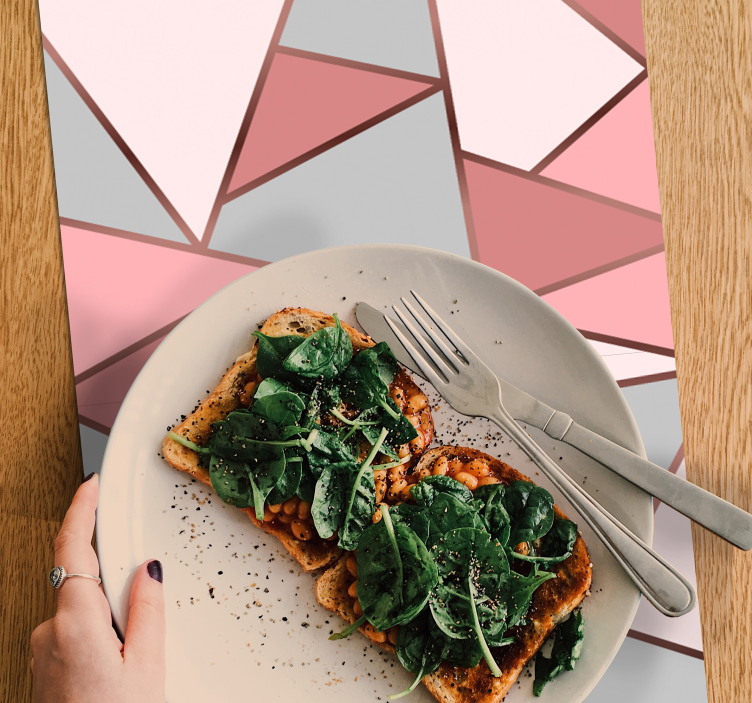 핑크 패턴과 골드 라인 원래 플레이스 매트 - TenStickers