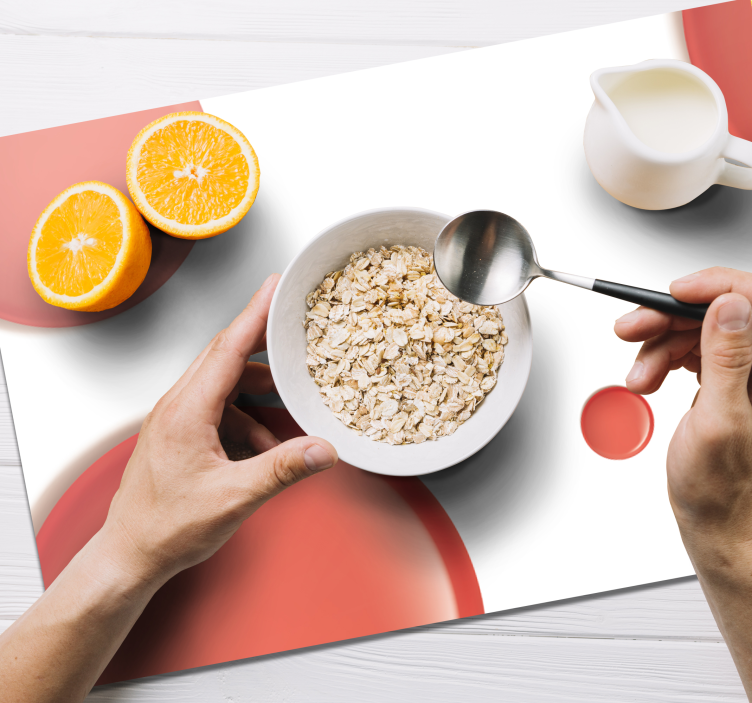 빨간색 현대 원 빨간색 플레이스 매트 - TenStickers