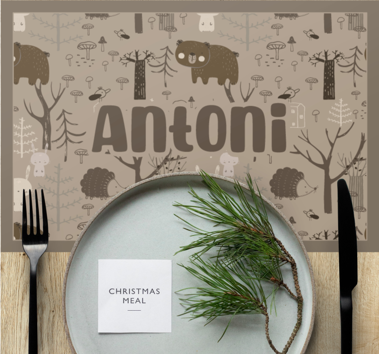 스칸디반비아 스타일의 숲 동물 플레이스매트 - TenStickers