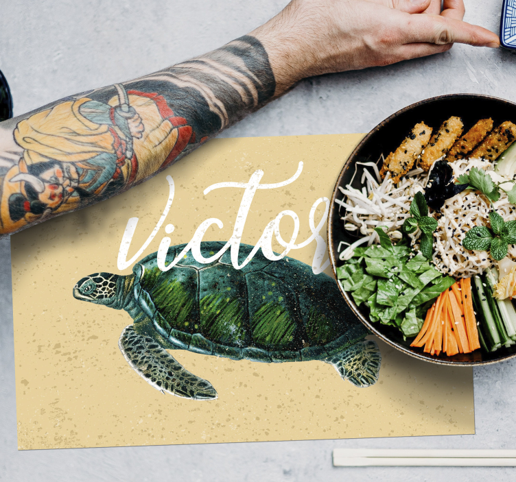 바다 거북 이름 거북이 플레이스 매트 - TenStickers