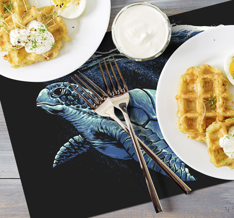 거북이 손 그리기 거북이 플레이스 매트 - TenStickers