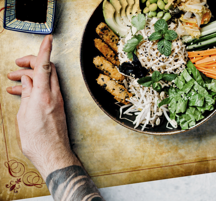 빈티지 종이 질감 플레이스 매트 - TenStickers