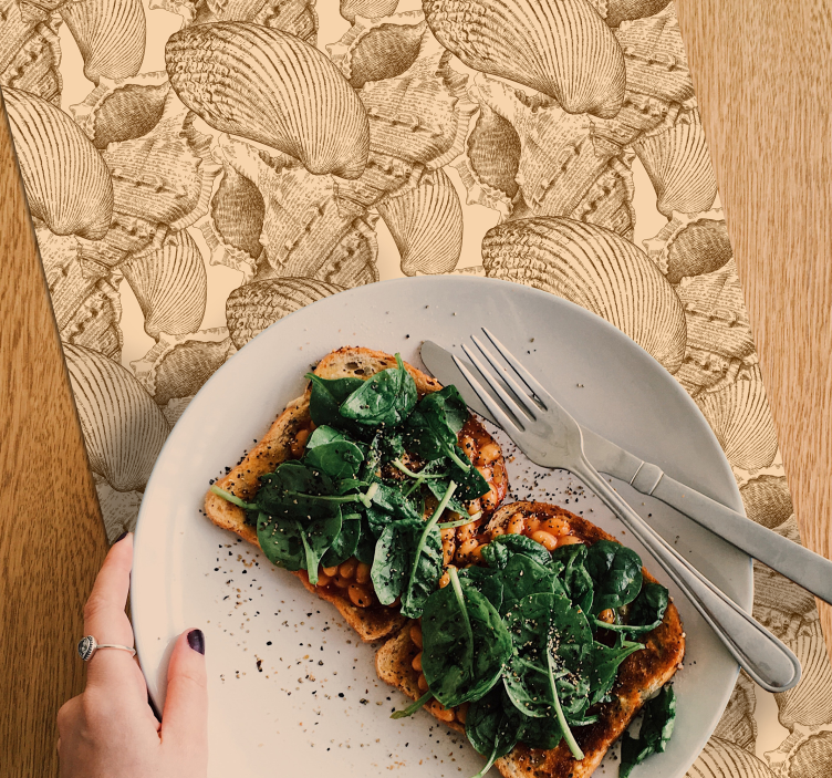 빈티지 조개 플레이스 매트 - TenStickers