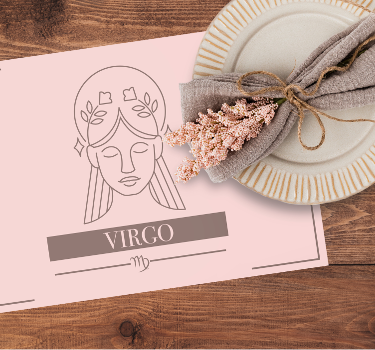 처녀자리 핑크 카드 조디악 로그인 홈 placemats - TenStickers