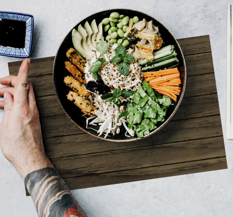 나무 패턴 질감 플레이스 매트 - TenStickers