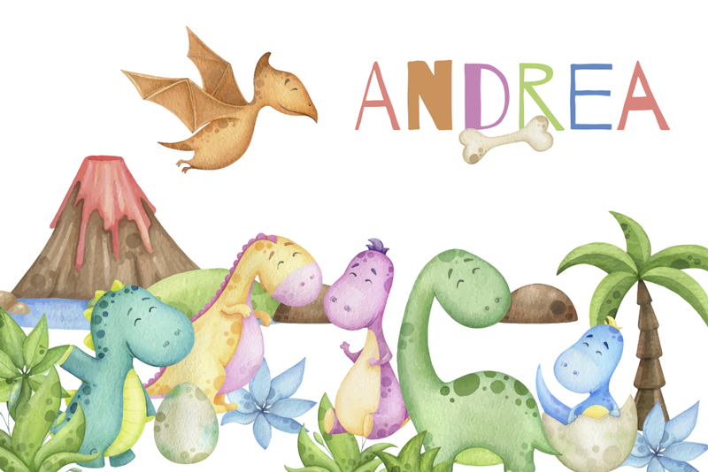 이름이 있는 식탁보 쥬라기 장면 - TenStickers